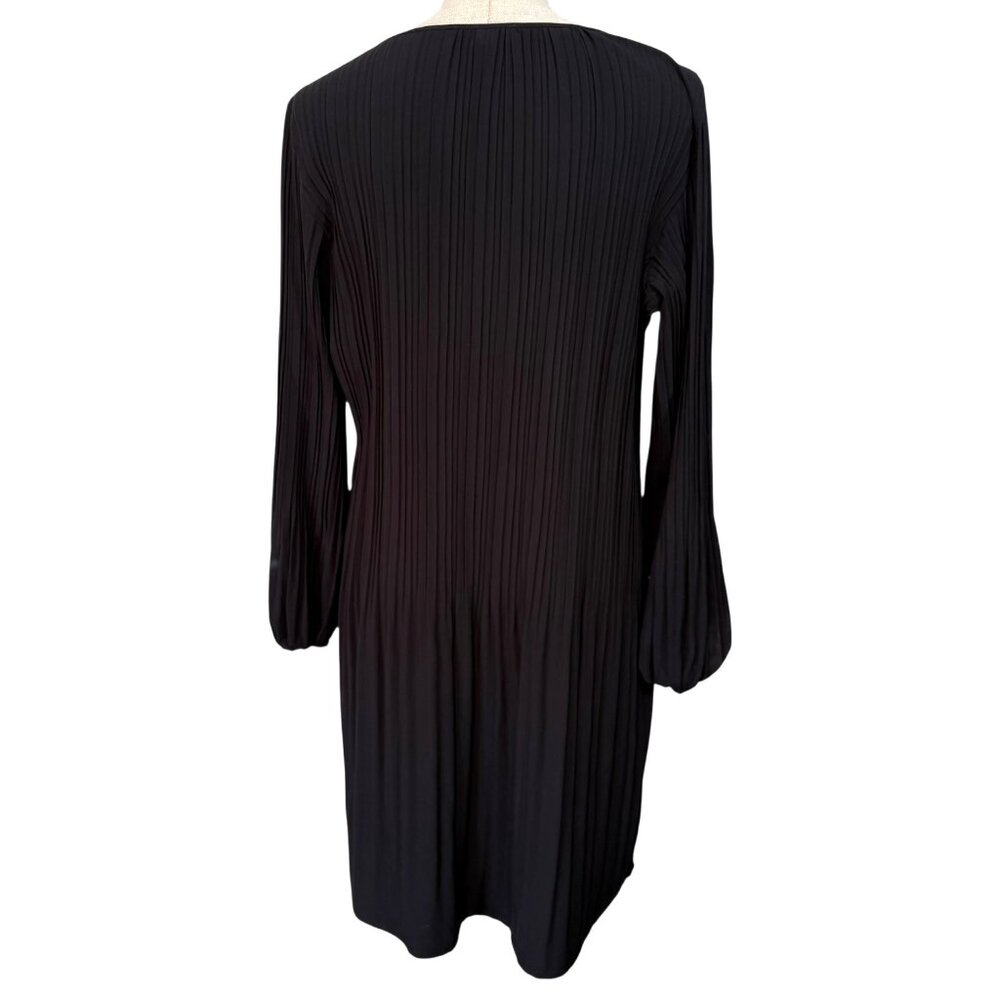 Hilary Radley Black Pleated Long Sleeve Shift Dress Knife Size XXL Pullover - Picture 3 of 9